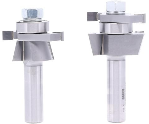 Whiteside 6009 Lot de 2 fraises à défoncer pour porte d'armoire Shaker 15° Tige 1/2'' pour panneaux de 6,35 mm, fraiseuses à lamelles