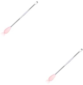 Healeved 2 Piezas cureta de cera de oído ear cleaner limpiador de oídos hisopo de eliminación de cera del oído extractores de orejas removedor de cera del oído orejeras de acero inoxidable