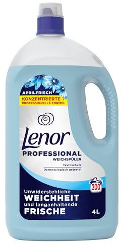 Lenor Professional Weichspüler, 200 Waschladungen, 4 l, Aprilfrisch, Unwiderstehliche Weichheit und langanhaltende Frische, für den professionellen Gebrauch