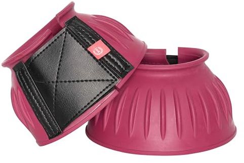 Imperial Riding Bells hovklockor, robusta gummi-bollkängor, säkert kardborreband, stötdämpande och vattenavvisande, träning och ridning, klassisk design och tillförlitligt skydd, rosa, L