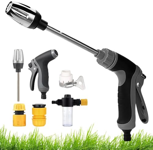 Power Jet pistola ad alta pressione, TurboWasher per tubo da giardino, Pistola ad alta pressione per tubo da giardino con accessori, Idrojet Power Washer per lavaggio auto giardino terrazza