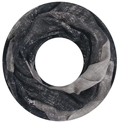 Majea Damen Loop Schal Schlauchschal Halstuch (880022) (schwarz 10)