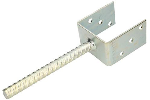 KOTARBAU® U Pfostenträger zum einbetonieren 141 mm Alle Größen Lichte Breite 51mm-161mm Riffelstahl Betonanker für Holzpfosten Feuerverzinkt Steindolle Fest Bodenhülse Stahl Anker