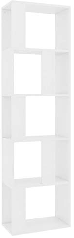 vidaXL Estantería/Divisor Espacio Contrachapada Blanca Brillo 45x24x159cm Hogar Diseño Elegante Moderno Robusta Duradera Amplio Espacio Almacenamiento