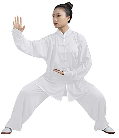 BBLAC 2KEY Tai Chi Abbigliamento | Unisex Kung Fu e Arti Marziali Uniforme | Wing Chun Uniforme in Latte Seta | Abbigliamento per Meditazione e Qigong (B, M)