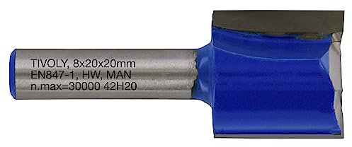 Tivoly XT60642067842 Fraises de défonceuse à rainer droit | 2 tranchants rectifiés au diamant Ø 20mm