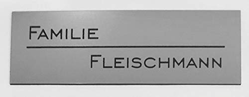 BigTrend24 Klingelschild, Türschild, Briefkastenschild, Namensschild - Individuelle Gravur, Klebend, 9 Farben, Modern, Kunststoff, Selbstklebend, Witterungsbeständig