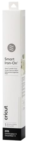 Cricut 2008695 Smart Iron-On Heat-Transfer Vinyl | 1 Sheet | 33cm x 0.9m | White, (3ft), 0.9m (3ft)