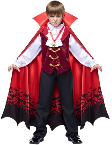 Spooktacular Creations Kunglig Halloween-vampyr-dräkt för pojkar, barn Dracula-kostym för halloweenutklädningsfest, rollspel