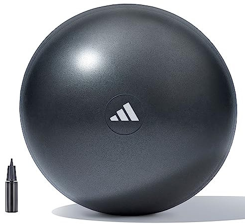 adidas Gymnastikball, Trainingsball, Sitzball inklusive Luftpumpe - Schwarz, 65cm