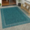 Paco Home Outdoor Teppich wetterfest & pflegeleicht Flachgewebe in Sisal-Optik mit Bordüre UV-beständig Modern für Balkon, Terrasse, Garten, Wohnzimmer, Grösse:200x280 cm, Farbe:Türkis