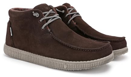 WALK IN PITAS | WP150 HI WATERPROOF | Botas Hombre Casual | Botín Serraje | Bota Urbana de Caña Baja | Mocasines Casual | Náuticos Invierno | Zapatos sin Cordones | Calzado Walkinpitas | Marrón 41