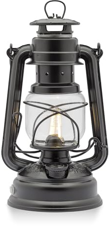 Feuerhand LED Camping Lantern 276 - Battery/Rechargeable Camping Light for Tents, 2700K Warm White Dimmable Outdoor Lantern, Matte Black, 18-Day Runtime, Indoor/Outdoor Use