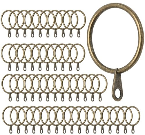 Cionyce Vorhangringe aus antikem Messing mit Ösen, 50 Stück, 30 mm, Metallringe für Gardinenstangen, Vorhänge und Fensterbehandlungen