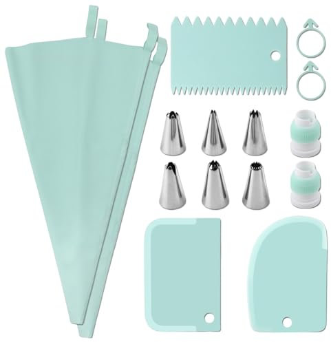 Set di sac à poche e punte, kit di tubazioni per glassare per la cottura - Sacchetti per tubazioni riutilizzabili da 15 pezzi, sicuri e facili da pulire | Kit di tubazioni per glassare la decorazione
