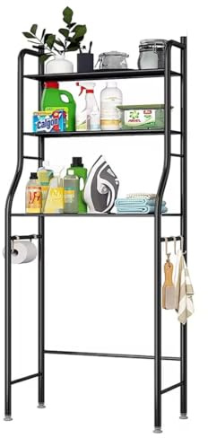 Frilla Scaffale da Bagno (50 x 26 x 158 cm) | BATHFLEX (Nero)