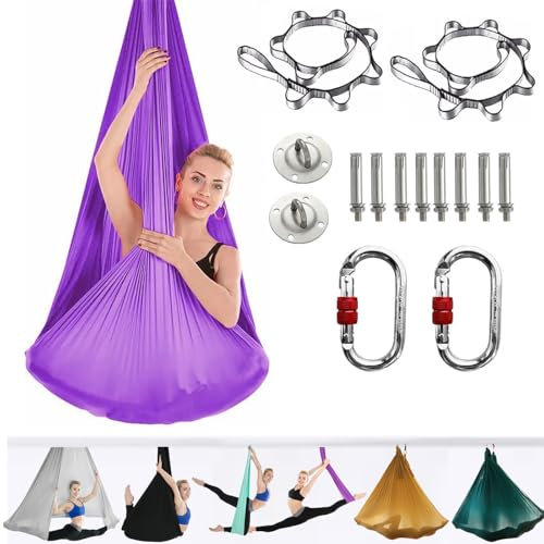 ARNTY Yoga-Set für Erwachsene, Yoga-Zubehör, 500 kg Belastung, inkl. Kompletter Installationshardware (Purple)