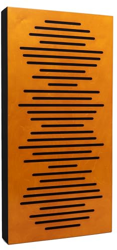 Bluetone WaveFuser PRO akustikpanel, ljudisolerande paneler, trä diffusor, ljudabsorberande vägg, akustisk behandling av inspelningsstudio, hemmabio, vardagsrum (Körsbär, 100x50x10cm)