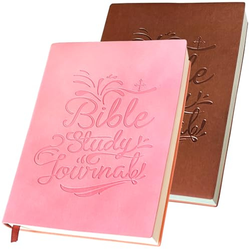 Granrouto Bibelstudiedagbok med S.O.A.P-metod - 2 st bönjournal & skrift anteckningsbokskit för kvinnor, män - kristna hängivna gåvor och religiösa trotillbehör, rosa + brun