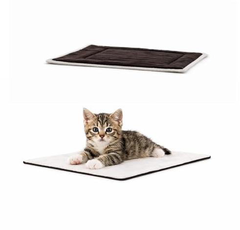 PARENCE.- Alfombra, cojín, Cama para Perro y Gato 50x35 cm – Reversible Marrón & Blanco – Matelas Suave y cómodo – Cama Lavable para Mascotas – Antideslizante y Ligero