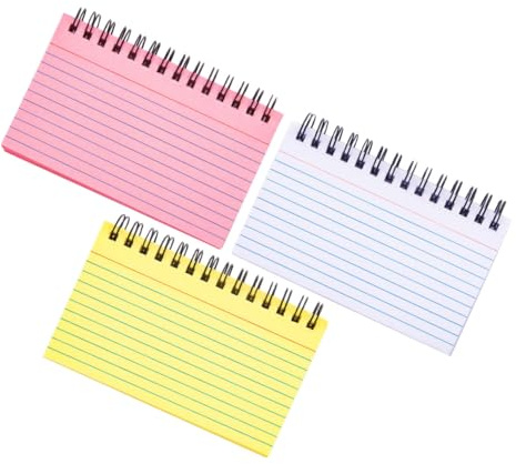Cabilock 3 Pack Spiral Coloured Note Pads Portable Office Notepad Students Coil Notepad Writing Notebook for Daily Planning Vocabulary Recording School Supplies Stationery