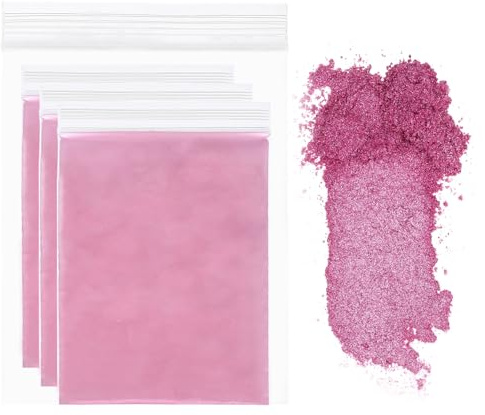 QUARKZMAN 15g/0,53oz Polvere Di Mica, Resina Naturale Epossidica 400 Mesh Pigmenti Perlate Colorati Per Resina Colata, Vernice Auto, Candele, Smalti Fai Da Te E Artigianato, Rosso Rosa