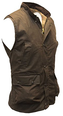 WALKER AND HAWKES Vaxad country-väst för män – brun – storlekar S till 5XL, BRUN, XXL