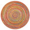 RAJRANG BRINGING RAJASTHAN TO YOU Chindi Flickenteppich - 100% Baumwolle Jute Chindi Teppiche Handgewebte Runde Multi Color Boden Chindi Mat Boho Flickenteppich für Wohnkultur - 183 cm