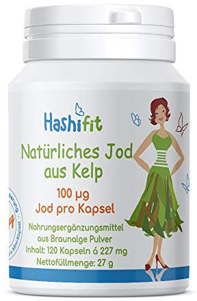 100µg Natürliches Jod aus Kelp - 120 Mini Kapseln flexible Dosierung - bei Jodempfindlichkeit Schilddrüse Hashimoto