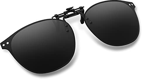ARCAMOY Clip on Sunglasses Over Prescription Glasses Polarized Anti Glare Flip Up UV Protection Glasses For Men Women (Black)