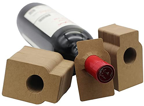 La Llareta 200 Stück Papier Weinflasche Tags, Weinkeller Etikett, Etikett Für Flasche Flaschenhals, Wird In Weinregalen Und Kellern Verwendet(Braun)