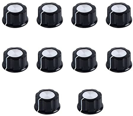 10 Stück Volume Knöpfe Volume Knob Gitarre Knob Knopf Potiknopf Lautstärkeregler Gitarre Bass Volume Tone Knöpfe A03 Top Drehknöpfe für 6 mm Durchmesser Welle Potentiometer
