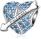 PHCLASY Charms Anhänger Pfeil Geburtsstein Bead Charms für Damen Geburtstag Charm Silber 925 Kompatibel mit Armbänder und Halskette,Dezember