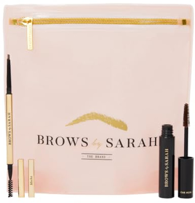 Brows By Sarah Professional Makeup, Wow Brow duo, with 3 in 1 Wow Brow Mascara and Dual Ended with Brow Pencil and Spoolie Brush, Vegan Formula. Includes makeup bag included. Espresso & Espresso