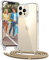 Vaykwo Handykette für Apple iPhone 12 Hülle mit Band und iPhone 12 Pro Hülle mit Band - Necklace Handyhülle - Transparente Case zum Umhängen mit Kameraschutz und Bildschirmschutz - Golden