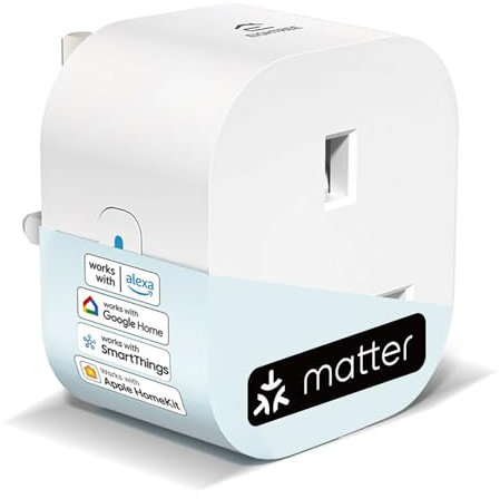 EIGHTREE Matter Smart Plug with Energy Monitoring, Mini WiFi Plug Works With Apple HomeKit, Alexa, Google Home, SmartThings, Remote Control, Timer & Schedule Function, 2.4Ghz Wi-Fi Only, 13A, 1 Packs