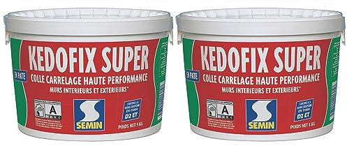 Colle pour Carrelage Haute Performance Kedofix Semin, Prêt à l'emploi, Intérieur/extérieur, seau de 5 kg, Lot de 2