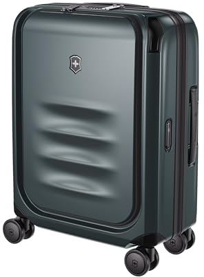Victorinox Spectra 3.0 Expandable Global Carry-On, Handgepäckkoffer Klein, Trolley mit 4 Rollen, 55 x 40 x 20 cm, 39-47 l, Erweiterbar, Grau/Grün