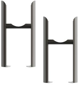 NRG Raw Metal Floor Mounting Radiator Leg Kit for Traditional 3 Column Radiator