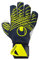 uhlsport Fußball Torwarthandschuhe Prediction Soft Flex Frame - Torwarthandschuhe für Kinder und Erwachsene mit Fingerschutz, 5, Marine/weiß/Fluo gelb