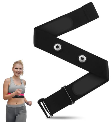 WPPQWP Herzfrequenzgurt (70-105 cm), Brustgurt Ersatzband für Herzfrequenzsensor, Bluetooth/ANT+ Cardio-Gürtel, Kompatibel mit Garmin, Polar H10 H9, Wahoo (Schnallenabstand 45 mm)