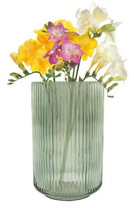 Point-Virgule Jarrón, decoración para salón, jarrones de flores de cristal, hermoso, verde, 10,5 x 17,5 cm