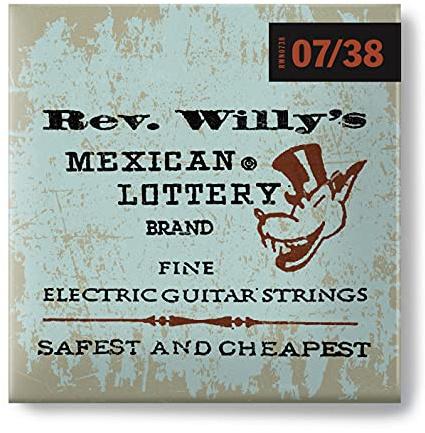 JIM DUNLOP RWN0738 - Cuerdas para guitarra eléctrica - Signature Rev. Willy's Lottery Super Fine 7-9-11-20W-30-38