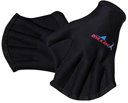 VORCOOL 1 Paar Schwimmhäute Schwimmhandschuhe Aquatic Traning Fit Paddel Wasserbeständigkeit Tauchen Hand Web (Schwarz)