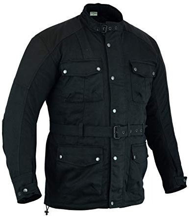 Texpeed Cirée imperméable veste homme homologué avec protection - Hiver longue blouson motard avec armure CE (EN 1621-1) Noir - 3XL