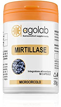 Mirtillo Nero selvatico purissimo Integratore, antiossidante, funzionalità del microcircolo, benessere della VISTA | 50 capsule di | MIRTILLASE è prodotto in Italia da AGOLAB