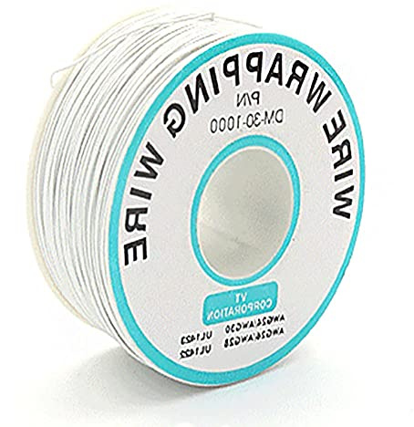 Bianco 30AWG 0,25 mm Filo solido colorato Cavo elettrico Gauge ​Bobina Collegamento Fili Elettronica Kit Stranded stagnato Filo di rame fai da te Flessibile e morbido