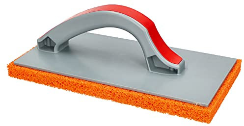KOTARBAU® Llana talocha de esponja mango de plástico, 280x 140/18 mm, Talocha para la limpieza de las juntas de azulejos, Talocha de espuma, Llana de goma esponja, Naranja