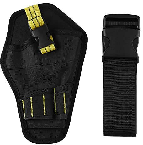 Linkidea Fondina per trapano angolata, resistente custodia per driver a percussione, cintura portautensili portatile con fondina per trapano per appendere utensili elettrici e punte di stoccaggio