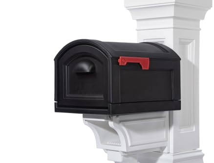 Step2 Town-to-Town XL Post-Mount Mailbox, Weather Resistant, Large Outdoor Mailboxes, Made of Durable Plastic, Easy to Install, USPS T4 Sized Mailbox, Flag Included, Onyx Black